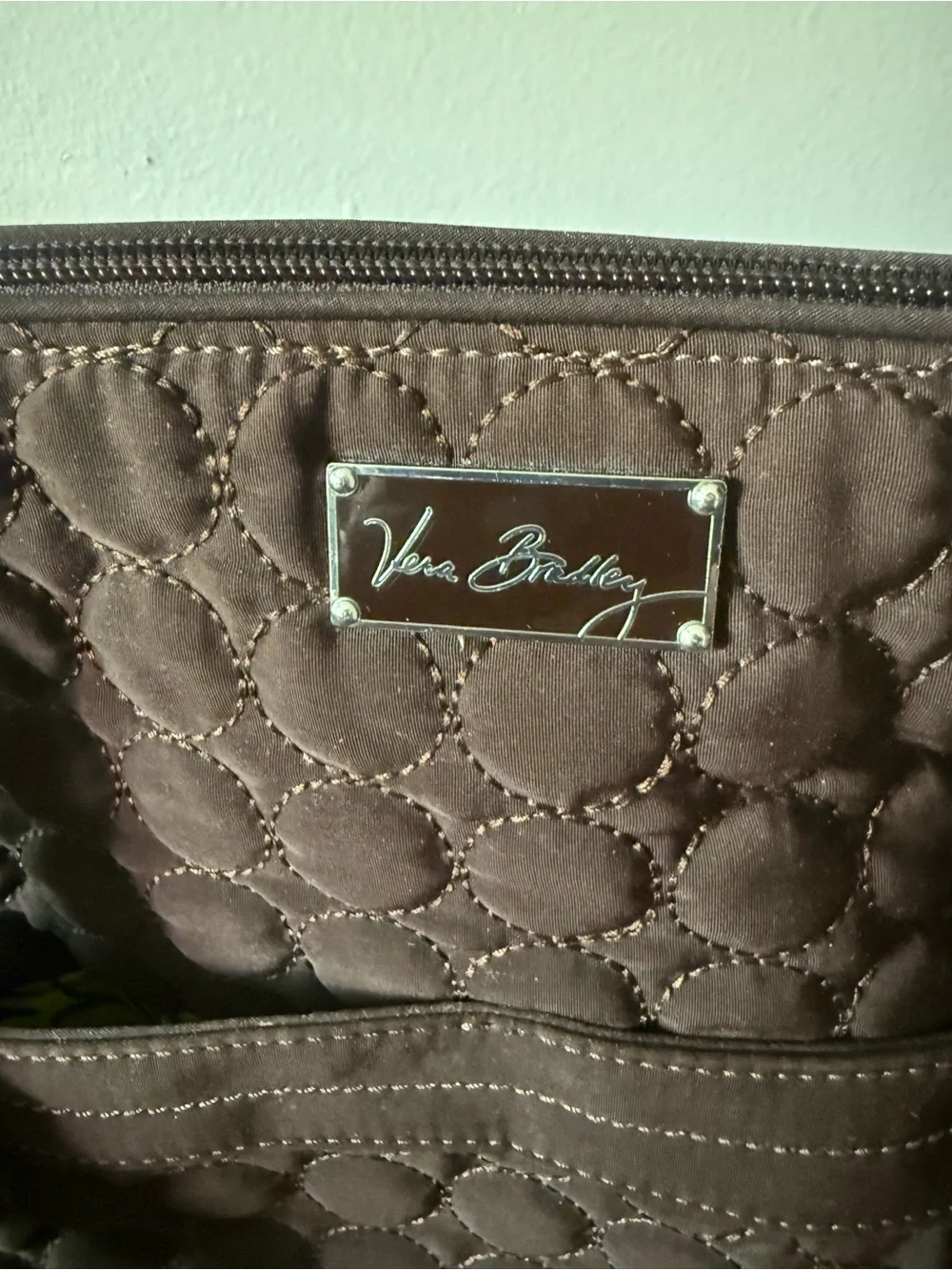 Vera Bradley Diaper Tote Bag Espresso Brown Microfiber Large